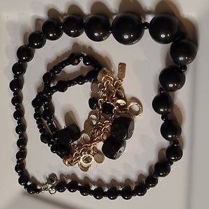 VINTAGE J. Jill Bracelet & Unbranded 17" Black bead Necklace